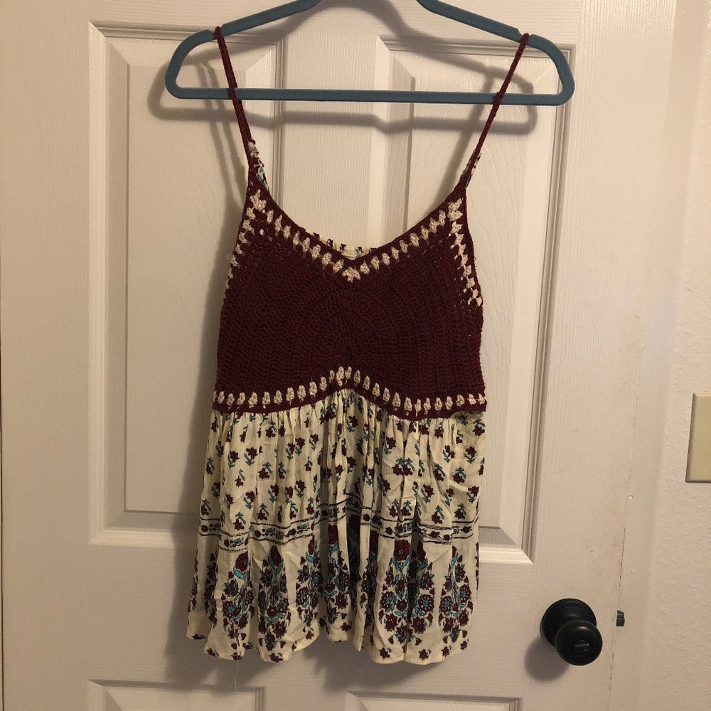 Knit top with flowy bottom